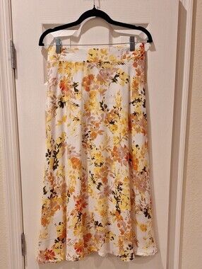 Chicwish - Orange/Yellow Floral Midi Skirt - XL NWT